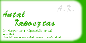 antal kaposztas business card